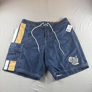 Milwaukee Brewers 2XL Swim Trunks Drawstring Shorts Mesh Lined Baseball GIII NEW